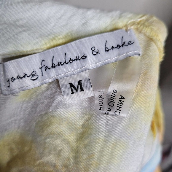 New Young Fabulous & Broke Cruz Ruffle Open Back Maxi Dress Tie Dye Med cottage - Picture 8 of 10